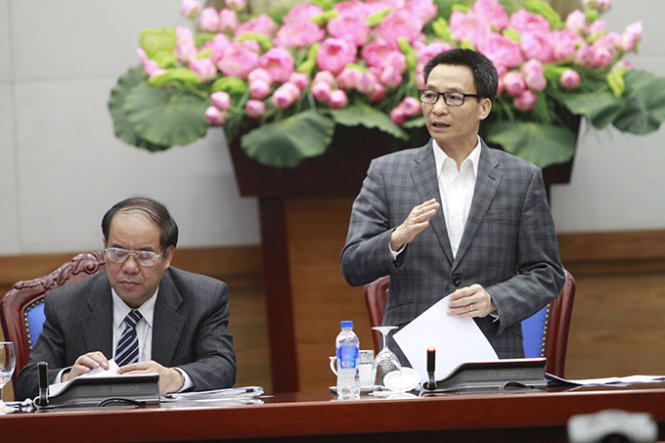 Phó thủ tướng Vũ Đức Đam phát biểu chỉ đạo cuộc họp - Ảnh: V.V.T.