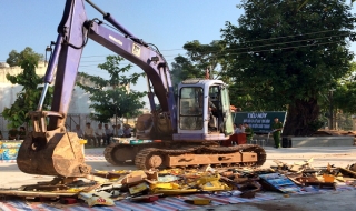 Châu Thành: Tiêu huỷ máy bắn cá cờ bạc trá hình