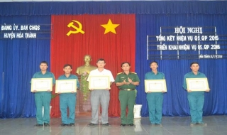 Ban CHQS Hòa Thành: Tổng kết nhiệm vụ quân sự-quốc phòng năm 2015