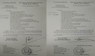 Chính phủ giới thiệu chữ ký của Thủ tướng và 3 Phó thủ tướng