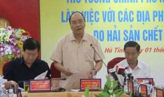Thủ tướng Nguyễn Xuân Phúc họp ở Hà Tĩnh về việc cá chết hàng loạt