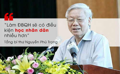 Tổng Bí thư Nguyễn Phú Trọng phát biểu tại hội hội nghị tiếp xúc cử tri để vận động bầu cử tại quận Ba Đình