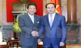 Chủ tịch nước Trần Đại Quang tiếp Đại sứ đặc biệt Việt Nam-Nhật Bản