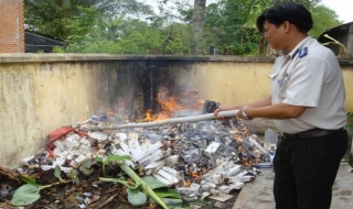 Bến Cầu: Tiêu huỷ hàng hoá nhập lậu
