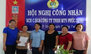 Thành phố Tây Ninh: Thành lập mới Công đoàn cơ sở doanh nghiệp ngoài Nhà nước
