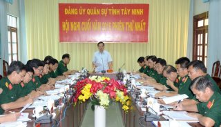 Đảng uỷ quân sự tỉnh tổ chức hội nghị phiên cuối năm