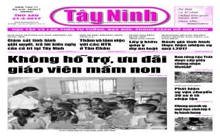 Điểm báo in Tây Ninh ngày 31.03.2017