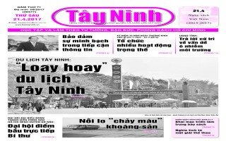 Điểm báo in Tây Ninh ngày 21.04.2017