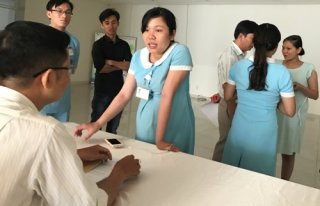 Bệnh nhân vẫn đến khám ở Bệnh viện Quốc tế Phúc An Khang ngày đóng cửa