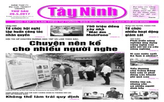 Điểm báo in Tây Ninh ngày 26.05.2017