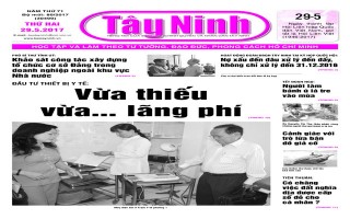 Điểm báo in Tây Ninh ngày 29.05.2017