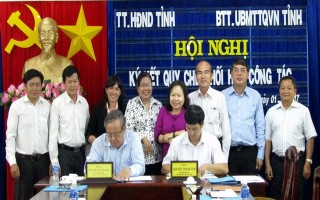 Thường trực HĐND-UBMTTQVN tỉnh: Ký kết Quy chế phối hợp công tác nhiệm kỳ 2016 – 2021