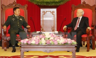 Tổng Bí thư Nguyễn Phú Trọng tiếp Phó Chủ tịch Quân uỷ TW Trung Quốc