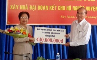 Ban Đại diện Phật giáo Hoà Hảo TP. Hồ Chí Minh: Hỗ trợ 440 triệu đồng xây nhà cho người nghèo huyện Tân Châu