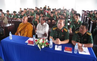 Ban CHQS Tân Biên họp mặt, giao lưu với Ban trị sự Phật giáo Tịnh xá Trúc Lâm