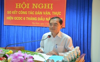 Ban Dân vận Tỉnh ủy Tây Ninh sơ kết công tác dân vận 6 tháng đầu năm