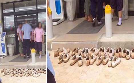 Học sinh Thái Lan xếp giày ngay ngắn ngoài siêu thị vì lý do đặc biệt