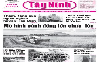 Điểm báo in Tây Ninh ngày 21.08.2017