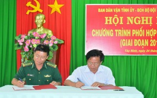 Ban Dân vận Tỉnh ủy ký kết thực hiện công tác dân vận với Bộ Chỉ huy Bộ đội biên phòng