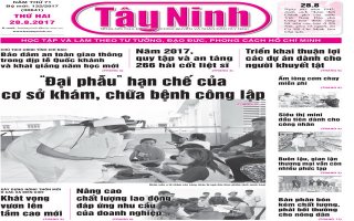 Điểm báo in Tây Ninh ngày 28.08.2017
