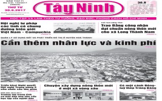 Điểm báo in Tây Ninh ngày 30.08.2017