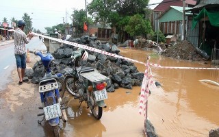 Tân Đông: Mưa lớn gây ngập cục bộ