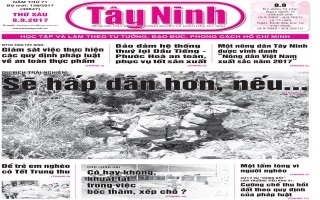 Điểm báo in Tây Ninh ngày 08.09.2017