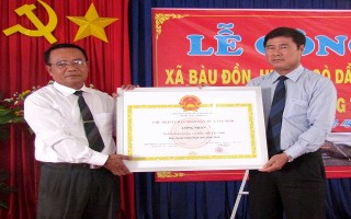 Công nhận xã Bàu Đồn đạt chuẩn nông thôn mới