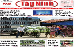 Điểm báo in Tây Ninh ngày 09.09.2017