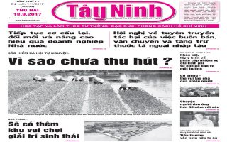 Điểm báo in Tây Ninh ngày 18.09.2017