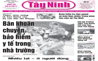 Điểm báo in Tây Ninh ngày 20.09.2017