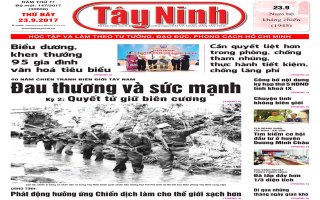 Điểm báo in Tây Ninh ngày 23.09.2017