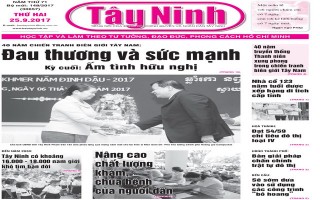 Điểm báo in Tây Ninh ngày 25.09.2017