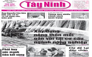 Điểm báo in Tây Ninh ngày 29.09.2017