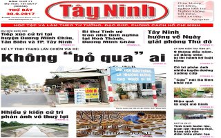 Điểm báo in Tây Ninh ngày 30.09.2017