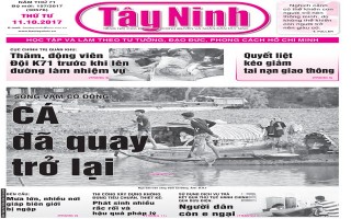 Điểm báo in Tây Ninh ngày 11.10.2017