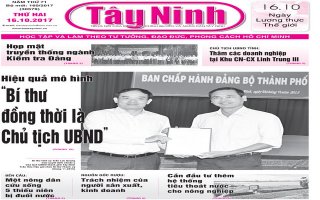 Điểm báo in Tây Ninh ngày 16.10.2017