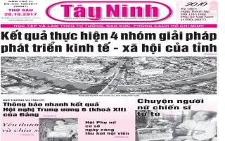 Điểm báo in Tây Ninh ngày 20.10.2017