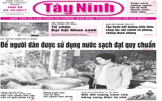 Điểm báo in Tây Ninh ngày 25.10.2017