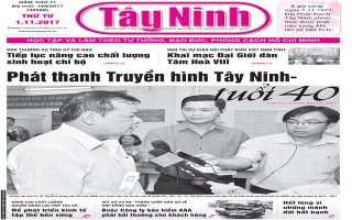 Điểm báo in Tây Ninh ngày 01.11.2017