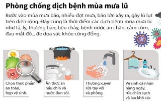 [Infographics] Các biện pháp phòng chống dịch bệnh mùa mưa lũ