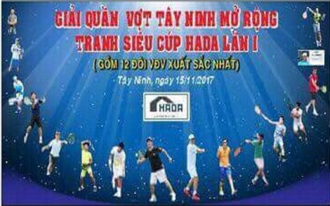 Chuẩn bị khởi tranh Giải quần vợt Tây Ninh mở rộng tranh siêu cúp HADA