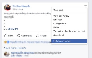 Facebook ẩn nút xóa status trên bản web