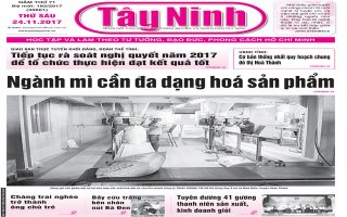 Điểm báo in Tây Ninh ngày 24.11.2017