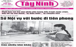 Điểm báo in Tây Ninh ngày 27.11.2017