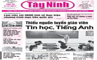 Điểm báo in Tây Ninh ngày 06.12.2017