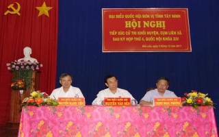 Các đại biểu Quốc hội đơn vị tỉnh Tây Ninh tiếp xúc cử tri
