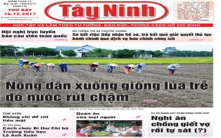 Điểm báo in Tây Ninh ngày 16.12.2017