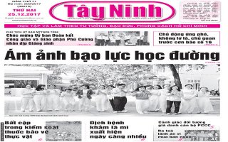 Điểm báo in Tây Ninh ngày 25.12.2017
