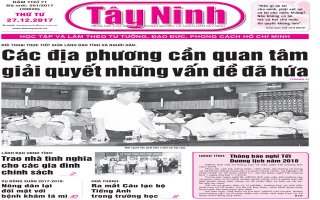 Điểm báo in Tây Ninh, ngày 27.12.2017